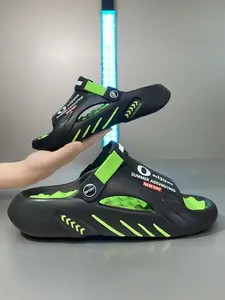 Men's Sporty Print Slippers, Eva Beach Slippers, Anti-Slip Comfortable Beach Shoes, Ideal for Outdoor Activities, Lightweight Breathable Footwear, Non Slip Slippers