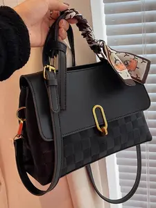 Checkered Flap Crossbody Bag