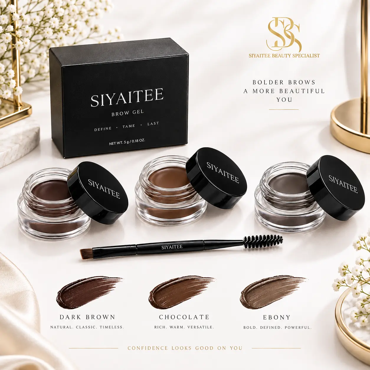 Siyaitee Beauty Specialist Eyebrow Gel, Long-Lasting Eyebrow Styling Product for Defined Brows (Beauty & Personal Care Makeup Essential)