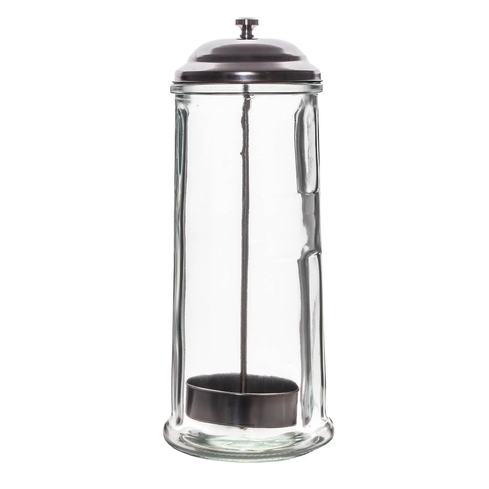 BarConic® Retro Vintage-Style Glass Straw Canister Dispenser, Home Organizer Storage Bottle-Jars, Chrome Lid - Holds Up to 50 Paper Straws for Kitchen, Shop, Restaurant Use, Storage Bottles & Jars, Glass Body