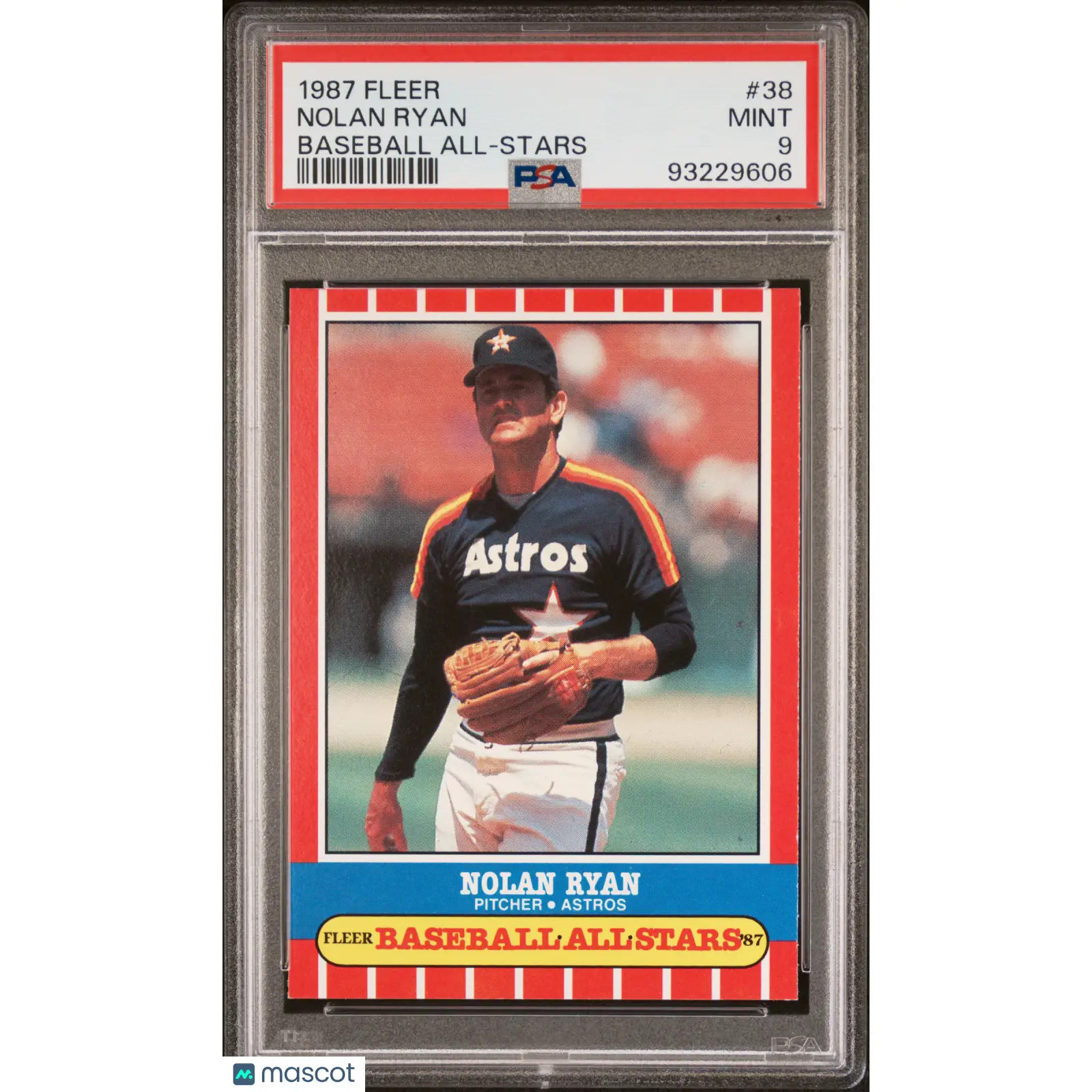 Nolan Ryan PSA 1987 Fleer Baseball All Stars #38 9 93229606