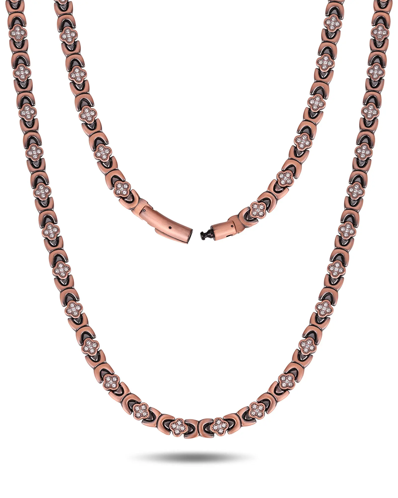 Jecanori Men's 99.99% Pure Copper Adjustable Choker Necklace, 3500 Gauss Neodymium Magnets, 0.28in Wide, 20.08in Long, Sizing Tool Included, Modern Versatile Fashion Accessory