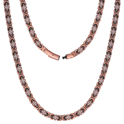 Jecanori Unisex 99.99% Pure Copper Adjustable Choker Necklace - 0.28in Wide, 20.08in Long, Turquoise Gemstones, 3500 Gauss Neodymium Magnets, Hypoallergenic, Gift-Ready Elegant Box, Unique Dual Magnetic Pole Pieces Jewelry, Fashion Costume Accessory