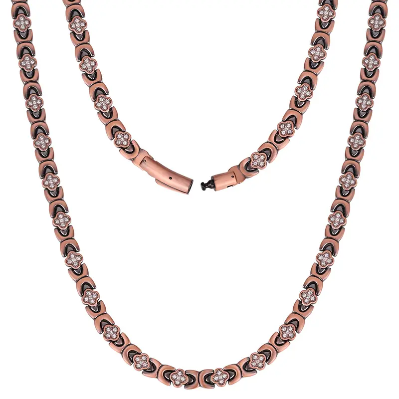 Jecanori Unisex 99.99% Pure Copper Adjustable Choker Necklace - 0.28in Wide, 20.08in Long, Turquoise Gemstones, 3500 Gauss Neodymium Magnets, Hypoallergenic, Gift-Ready Elegant Box, Unique Dual Magnetic Pole Pieces Jewelry, Fashion Costume Accessory