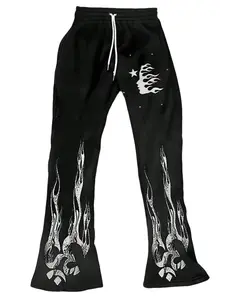 Men's Street Trendy Fashion Long Pants with Unique Graffiti Hip Hop Design Comfortable Straight Wide Leg Loose Casual Unisex Couple Style