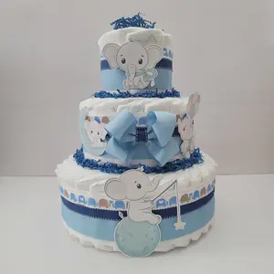 Baby Elephant Diaper Cake for Boys