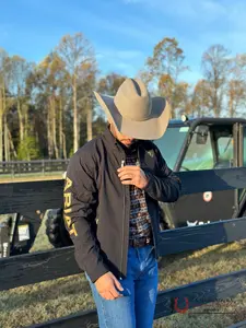 ARIAT Mens New Team Softshell Jacket Black/Gold - 10043054 Long Sleeve All-Seasons Outerwear Coats Tops