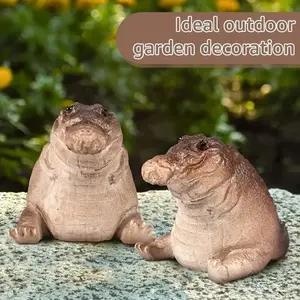 Fat Crocodile Ornament Resin Handmade Home Office Decor, Perfect Room Decoration for Dining Table or Coffee Table