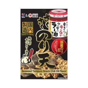 Yamaei Food Sakusaku Noriten Seaweed Tempura Snack Momoya Crunchy Garlic Chili Oil Flavour - 65g