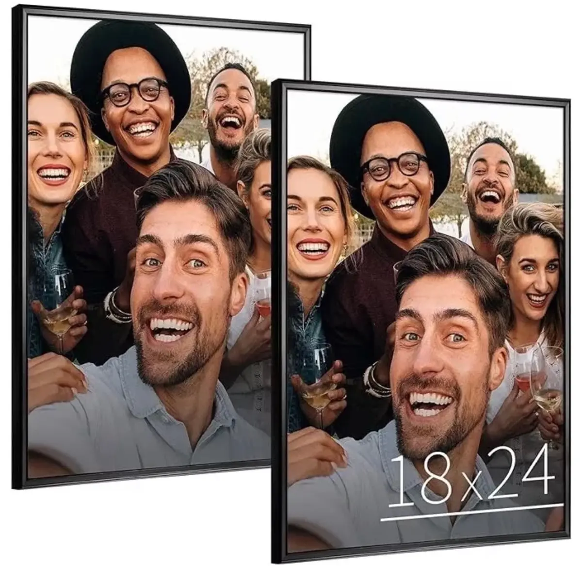 Anozie 18x24 Black Photo Frame - Designer Home Decor Frame with HD Plexiglass, Ideal for Artwork Display, Gift-Worthy Set