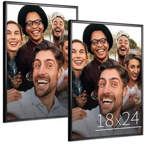 Anozie 18x24 Picture Frame Black, designer Picture Frames with HD Plexiglass