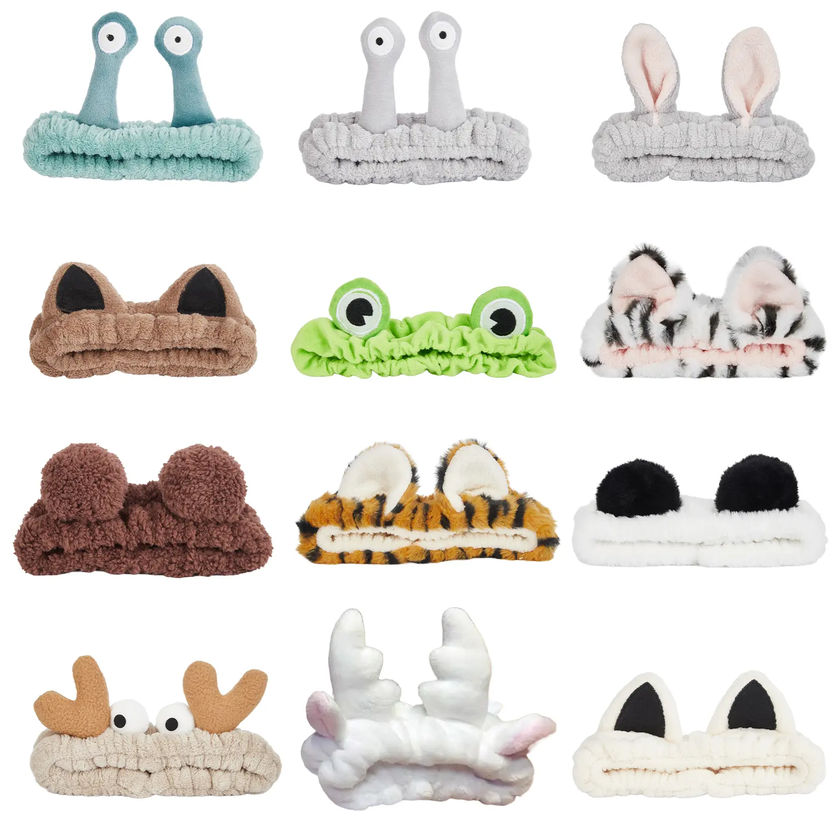 12 Pcs Flannel Headbands, Soft & Stretchy Hair Bands, Comfortable Stylish Headbands for Facial Care and Makeup，party gift