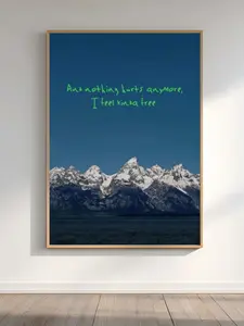 [No Frame] Ghost Town Lyrics Poster, And Nothing Hurts Anymore I Feel Kinda Free Wart Art, Vintage Hip Hop Decor Home, Rap Music Fan Gift