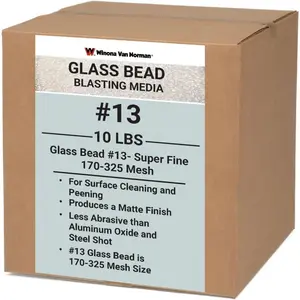 Glass Bead #13 Sand Blasting Media - Ultra-Fine Size 170-325 Mesh for Sandblasting (10lbs)
