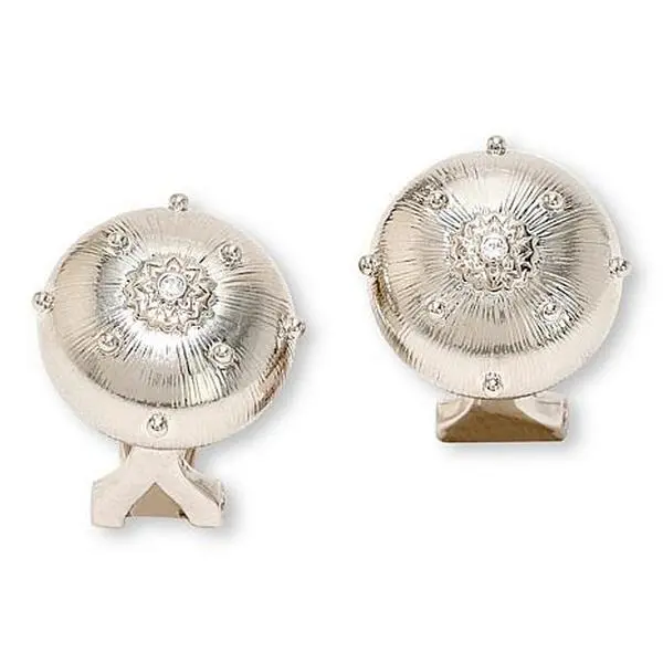 Bellezza White Topaz Accented Bronze-Plated Dome Earrings
