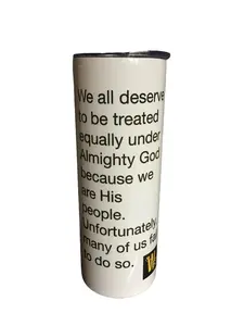 Wisdom Transportation 20 oz Tumbler About Equality - Vacuum Flask with Straw & Lid - Stainless Steel Cup, Portable
