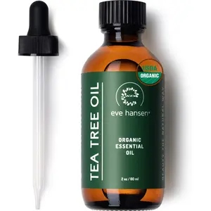 Eve Hansen Organic Tea Tree Essential Oil 2oz - 100% Melaleuca Alternifolia for Skin, Scalp, Nails, Cuticles & Aromatherapy Diffusers