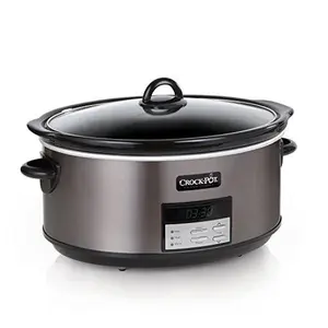 Crock-Pot 8QT Slow Cooker Black 8qt Programmable Stainless Keep Warm