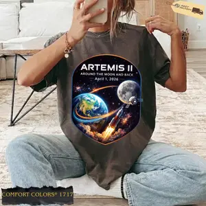 Artemis 2 Journey Around the Moon and Back 2026 T-Shirt, Space Enthusiast Gift, NASA Mission Graphic Tee