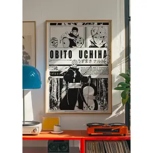 Naruto Obito Uchiha Poster Manga Poster Naruto Wall Art Minimalist Anime Poster Anime Print Naruto Print - Obito Uchiha Naruto