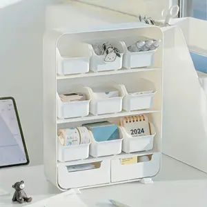 Desktop Multi-Slot Storage Box, Desk Organizer Sticker Tape, Gum Card Holder, Miscellaneous Items Storage, Jewelry Storage Box