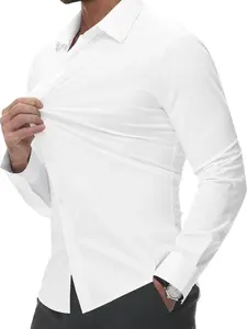 Alimens&Gentle Dress Shirts 16-Way Stretch Slim Fit Long Sleeve Button Down Business Casual Shirts Wrinkle Free Traveler Shirts Top Menswear FathersDayGift