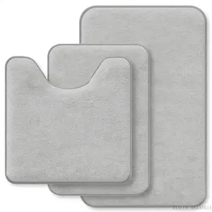 Bathroom Rugs Sets 3 Piece, Soft Absorbent Memory Foam Bath Mats Set, Dry Fast Bath Mat, Machine Washable Bath Rug Set for Bathroom (Ash Gray)XXALUE BAZAAR11