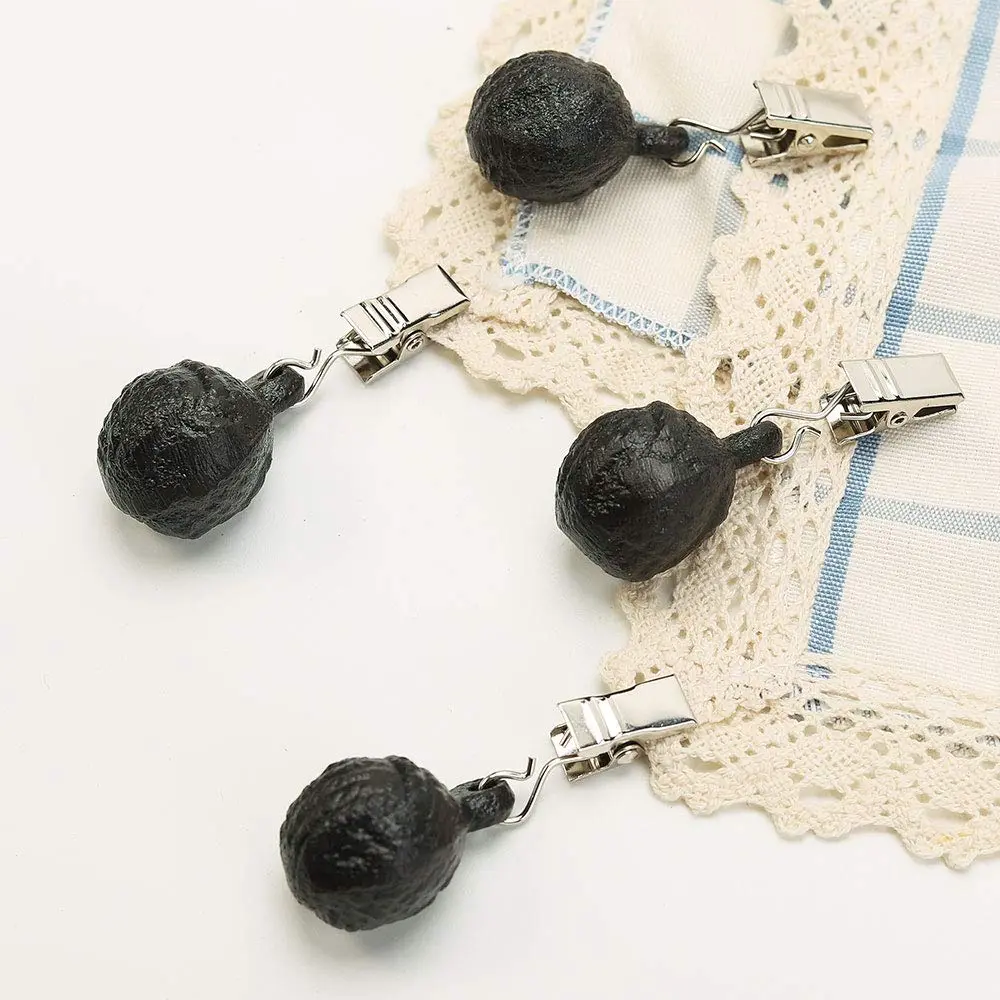 Sungmor Antique Look 4-Pack Cast Iron Round Clew Pendant Tablecloth Weights Kit, Heavy-Duty Clips for Outdoor Home Use (Set of 4), Set Of Four