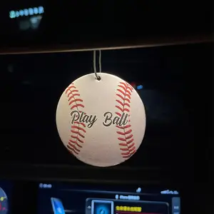 Baseball Lover Arctic Ice Scent Car Air Freshener, Rearview Mirror Hanging & Vent Clip, Natural Material, Long-Lasting 90 Days, Alcohol-Free, Car Fragrance