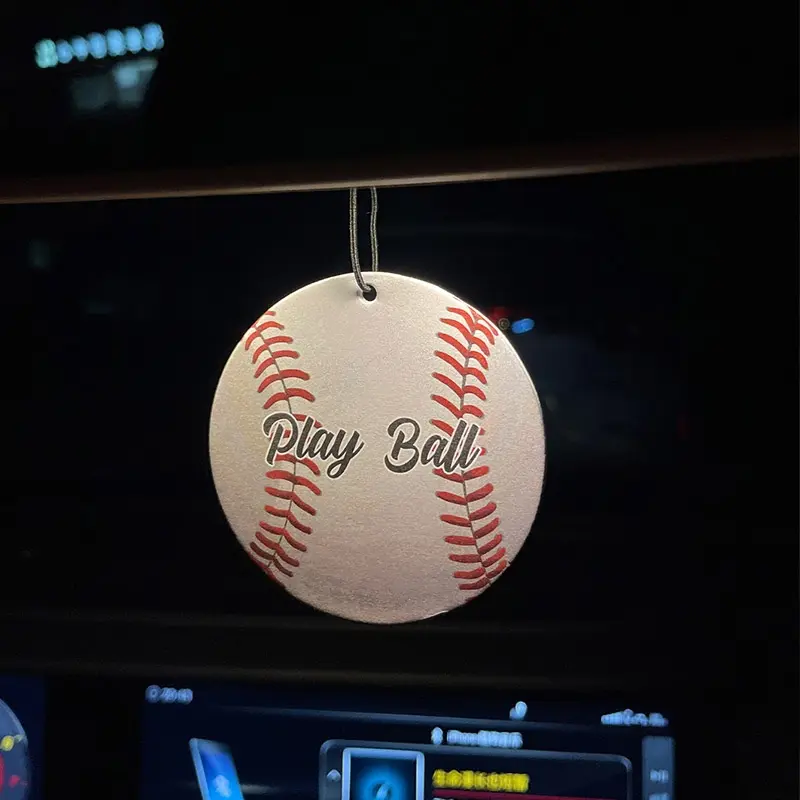 Baseball Lover Arctic Ice Scent Car Air Freshener, Rearview Mirror Hanging & Vent Clip, Natural Material, Long-Lasting 90 Days, Alcohol-Free, Car Fragrance