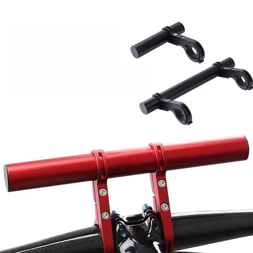 Durable Aluminum Handlebar Extender, Lightweight Single or Double Mount Bracket for Bike Lights and Phones, Fits 31.8mm and 25.4mm Bars