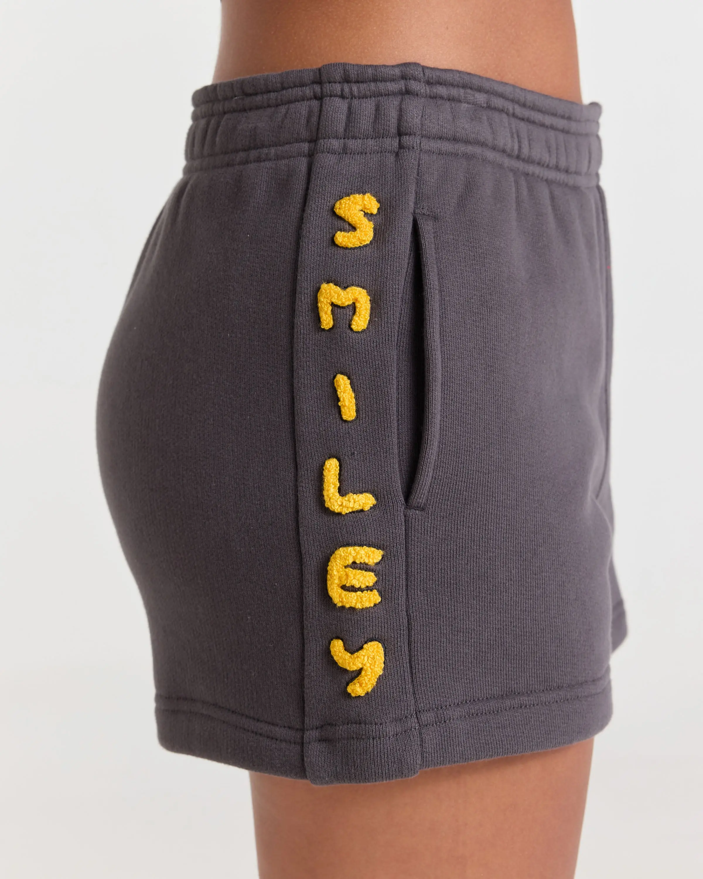 Smiley® Chenille Shorts, Charcoal