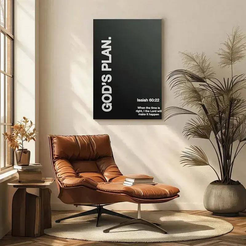 God’s Plan Isaiah 60:22 Bible Verse Canvas Black White Christian Ready to Hang Inspirational Scripture Print for Office Prayer Room Faith Gift Minimalist Framed Religious funny wall wall vintage style girly art decor high quality otaku home