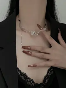 1pc Fashionable Jellyfish Decor Chain Necklace For Women For Daily Decoration