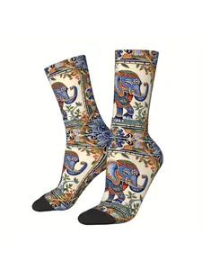 Thai Elephant Sock Printed Man Polyester