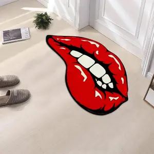 Lip Pattern Carpet, 1 Count Non-slip Soft Comfortable Floor Mat, Decorative Area Rug for Home Living Room Bedroom Study Room