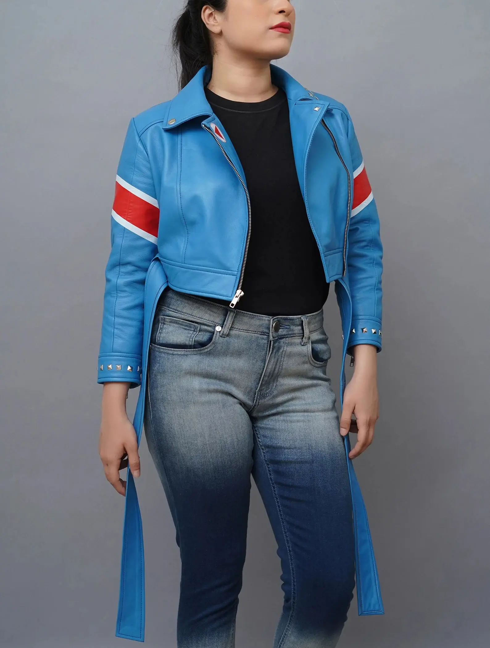 Fanzilla Jackets- Cammy SF6 Inspired UK Flag Cropped Costume | Cosplay Leather Jacket