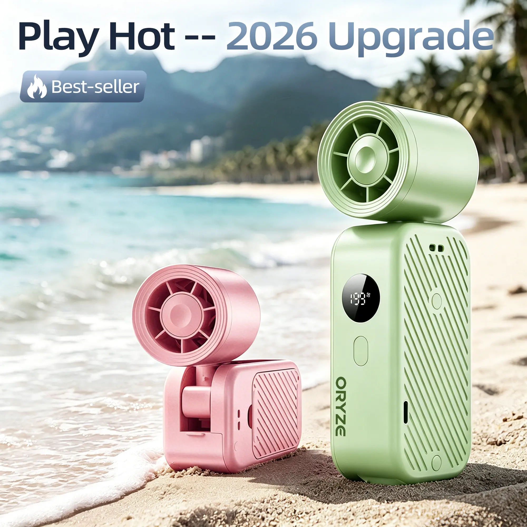 Portable Handheld Fan,fan viewing essential,5 Gear Wind,5000mAh Battery Operated,Up to 14 Working Hours,3 IN 1 Hand Fan Rechargeable with Air Turbo Tech Cooling Fan for Outdoor Activities, Travel,Working,Summer Selected Products BackToSchool