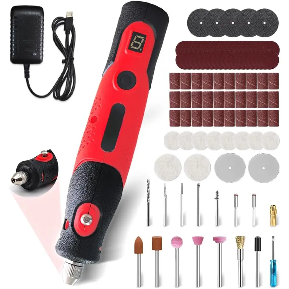 Corded RotaryCorded Rotary Tool Kit, Electric Detail Sander Small Grinder Pen, Multi‑Purpose Portable Power Tool for Polishing, Sanding, Carving and DIY Craft Projects Tool Electric Detail Sander Small Grinder Pen Kit