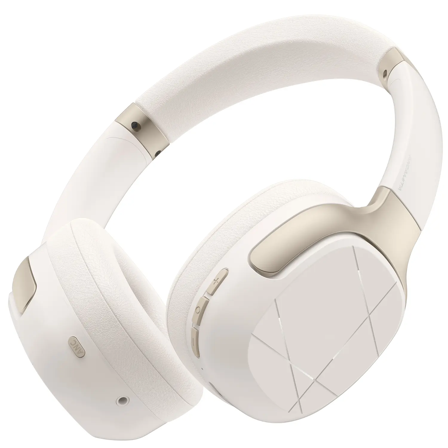 ANCAMITA Hybrid Active Noise Cancelling Headphones, Wireless Over-Ear Bluetooth Headphones, 50-Hour Ultra-Long Anc Battery Life, Hi-Res Audio, Powerful Bass, Customizable Settings Via App, Transparency Mode (Off-White)