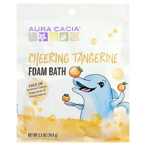 Aura Cacia Foam Bath, Cheering Tangerine, 2.5 oz (70.9 g)