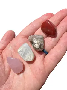 Cancer Zodiac Crystal Set - Tumbled Cancer Zodiac Crystals Metaphysical crystals - Astrology Gifts - Red Jasper, Ocean Jasper, Moonstone