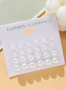 Earrings Ball-Shaped Set, 12 Pairs Board Assembly Jewelry Kit, Fashionable Earring Collection, Perfect for Daily Wear & Gifts