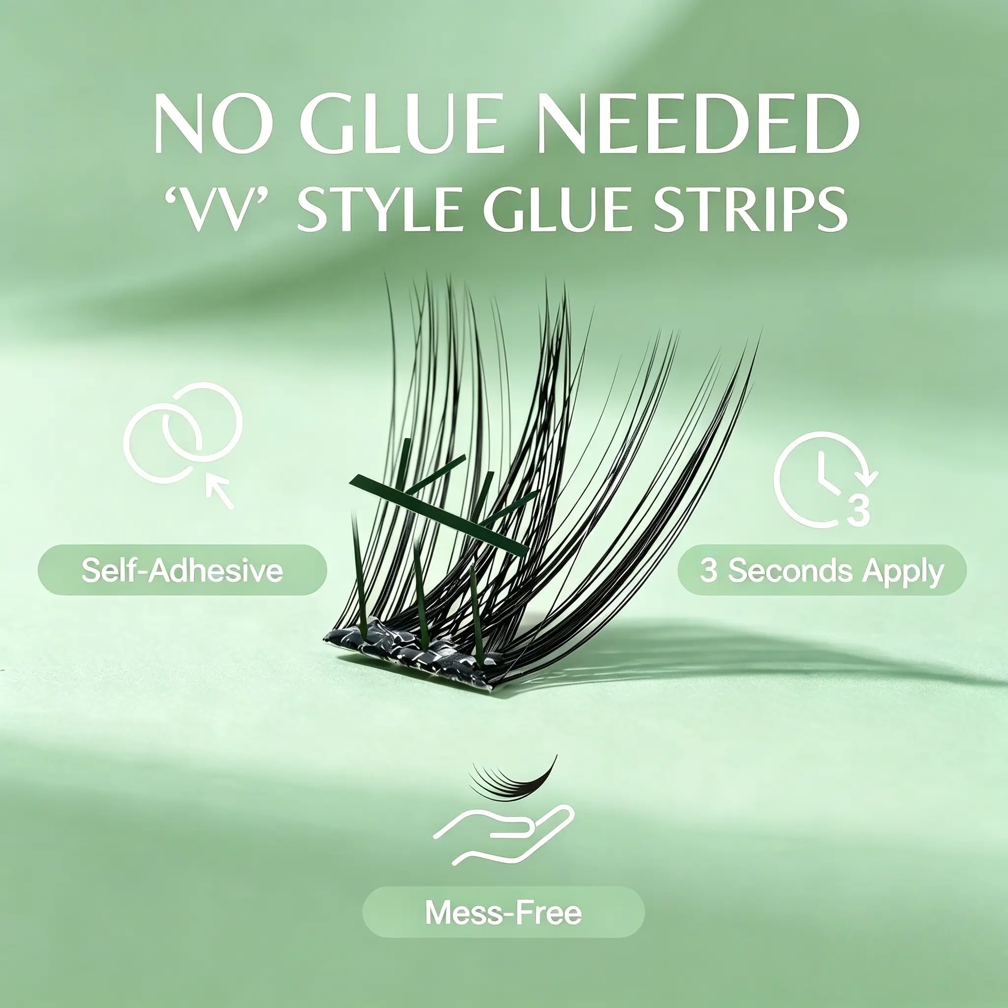 DORMI NO-GLUE lash Extension Kit-Lightweight，Spiky Manga, Bold & Eye-Opening F(astra)