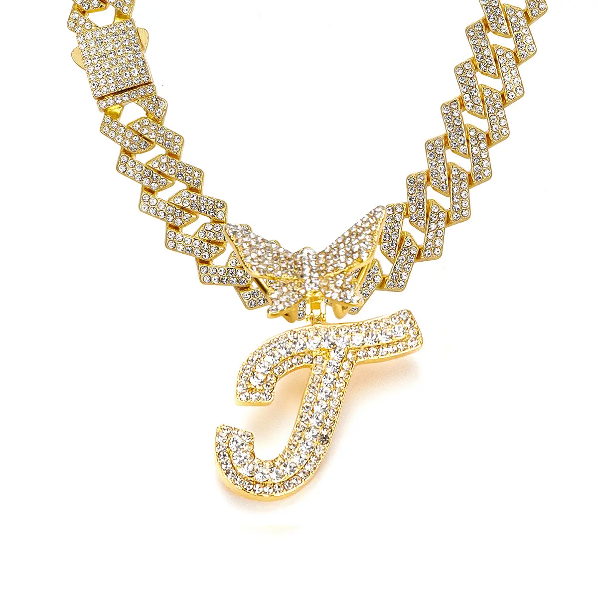 Golden letter necklace T