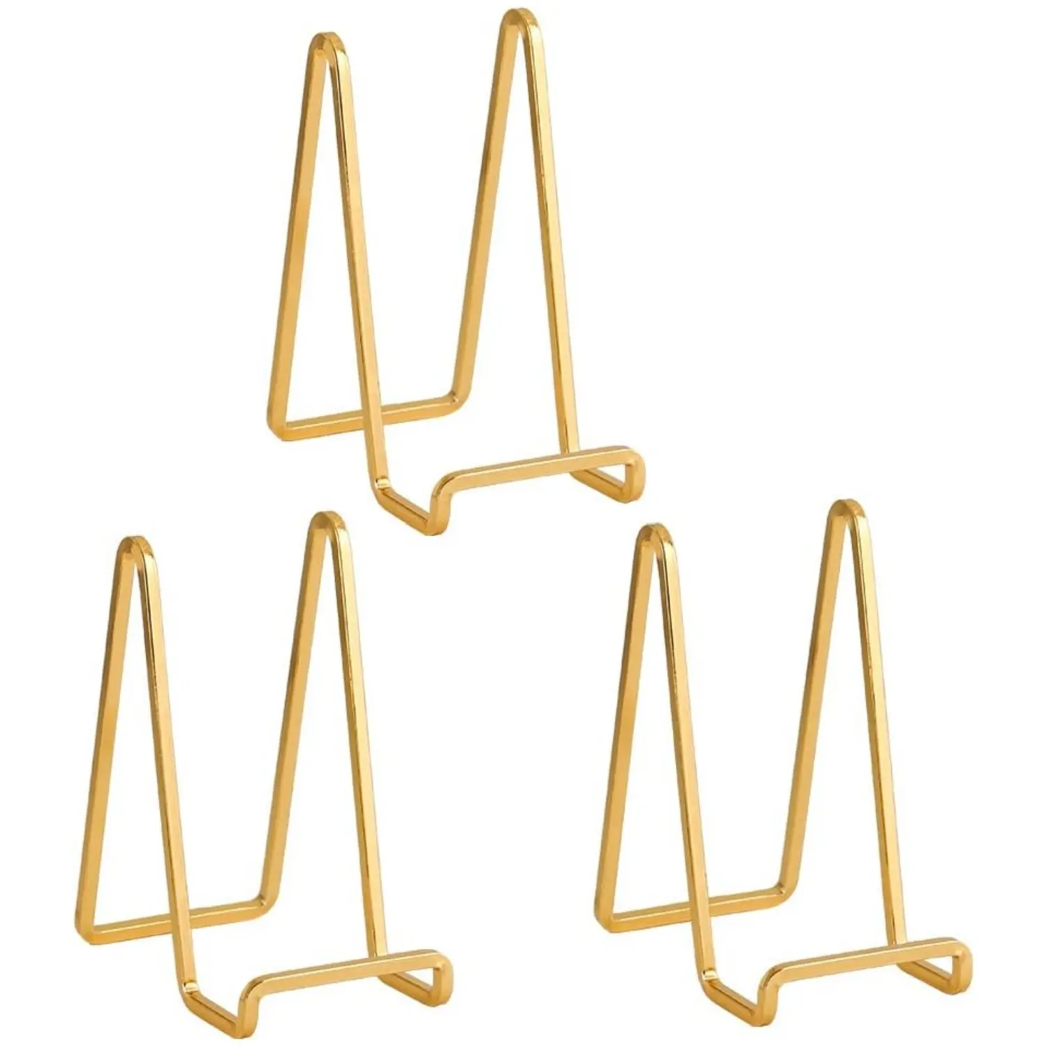 3PCS Plate Holder Easel Display Stand - 6 inch Metal Plate Stands for Display Tabletop Picture Stand Gold Iron Easels for Display Pictures, Photo Frames, Book, Decorative Plates, Plaque
