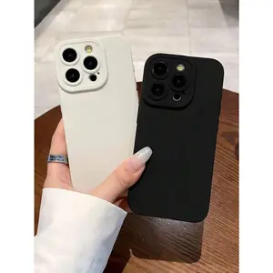 for iPhone 17 ProMax  Solid Color Liquid Silicone Frosted Phone Cases, With Precision Holes And Full Coverage, Camera Protection Compatible With IPhone 15/16/14/12mini/SE2020/13PROMAX/16PRO/16PROMAX/16E Waterproof Shockproof Anti-Fall Scratch R