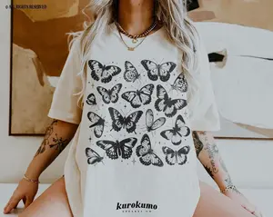 Grunge Butterfly Tshirt Vintage Style Entomology Shirts Insect Lover Gift Dark Cottagecore Graphic Tee Grunge Fairycore Goblincore Clothes