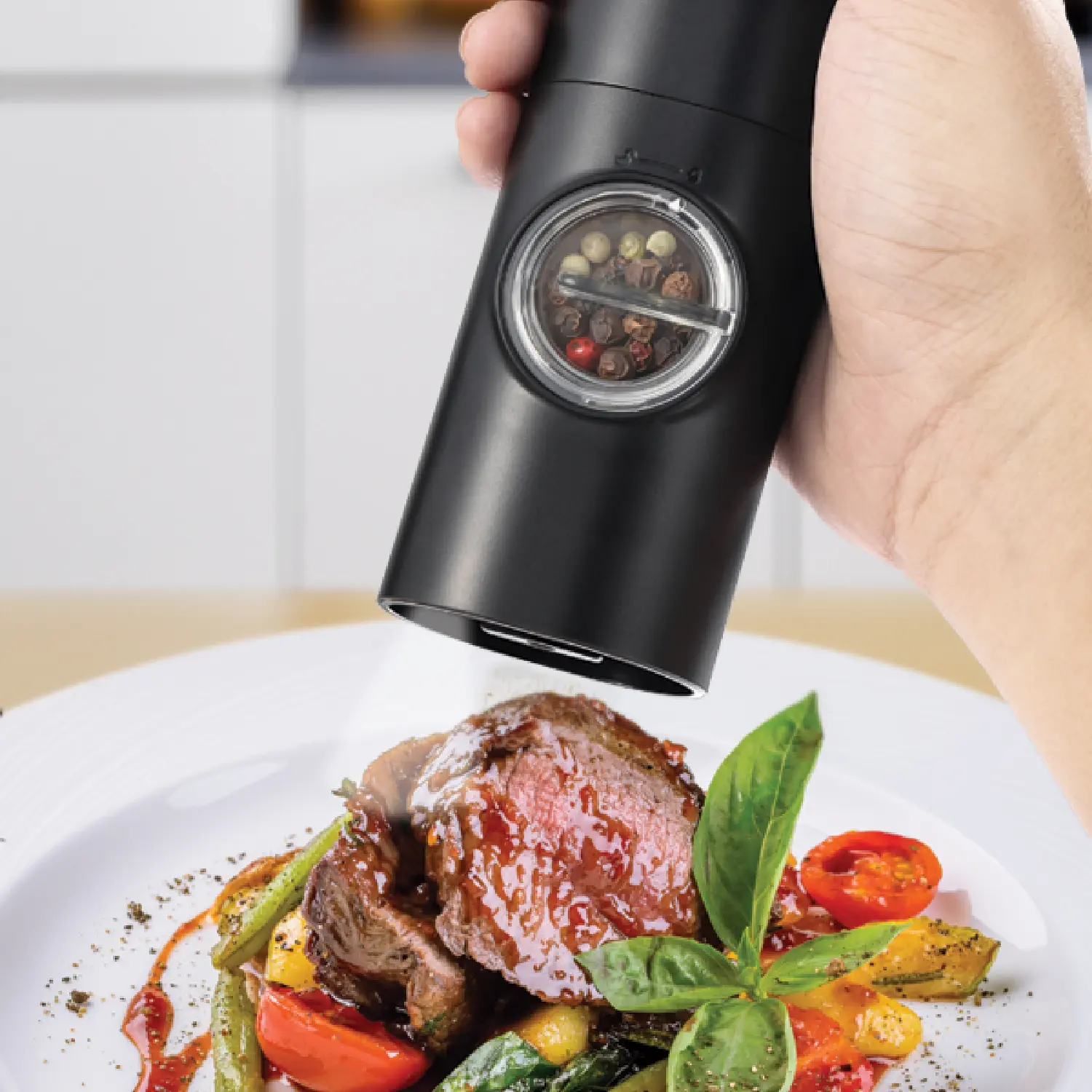 Trending Now Electric Salt and Pepper Grinder - Automatic Battery-Operated Spice Mill with LED Light, Adjustable Coarseness, Seasoning, Kitchen, Kitchenware, Utensils