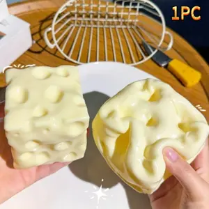 Giant Cheese Pressure Sensory Toy, Ultra Soft Slow Rebound Squeeze Toy, Stress Relief Tool, Cute Realistic Cheese Block Touch Toy for Adults and Kids